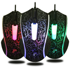 Wired optical gaming mouse with RGB lighting