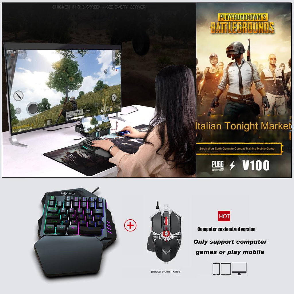Side view of the single-handed gaming keyboard