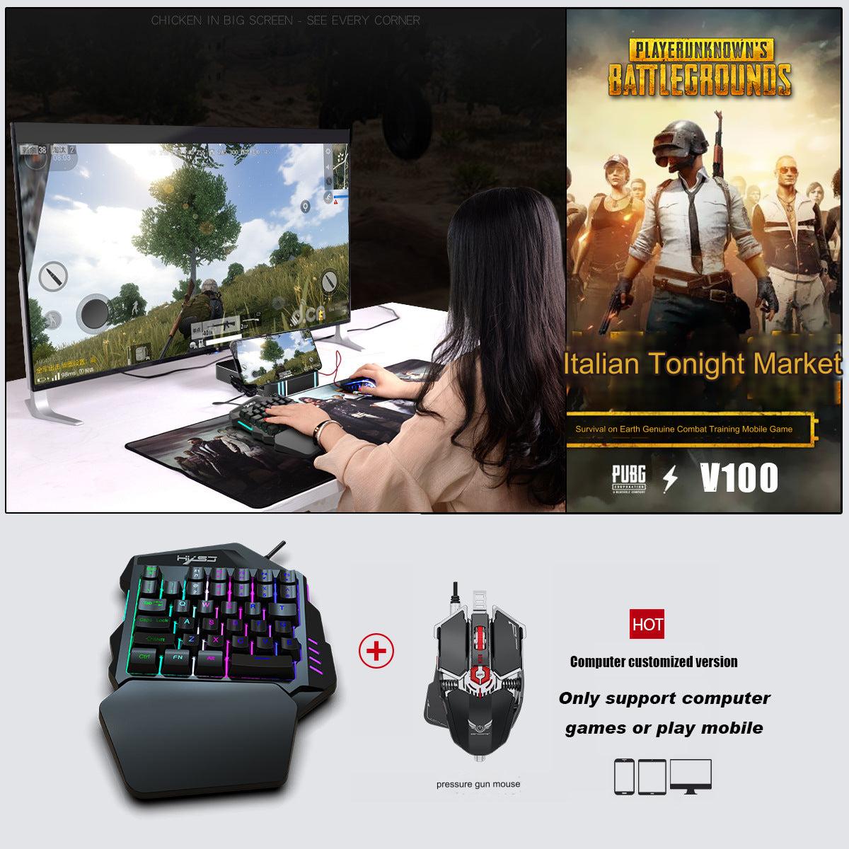 Side view of the single-handed gaming keyboard