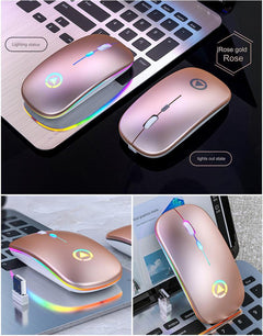 Silent Rechargeable Bluetooth Wireless Mouse on desk