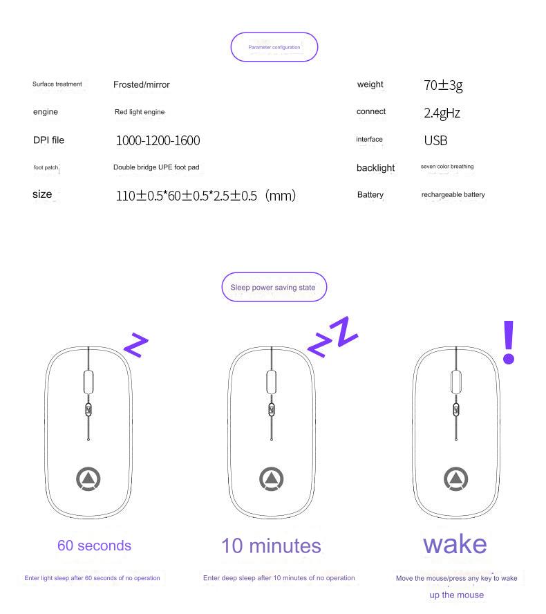 Silent Rechargeable Bluetooth Wireless Mouse on desk