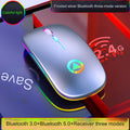 Silent Rechargeable Bluetooth Wireless Mouse RGB lighting