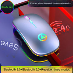 Silent Rechargeable Bluetooth Wireless Mouse RGB lighting