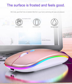 Silent Rechargeable Bluetooth Wireless Mouse ergonomic design