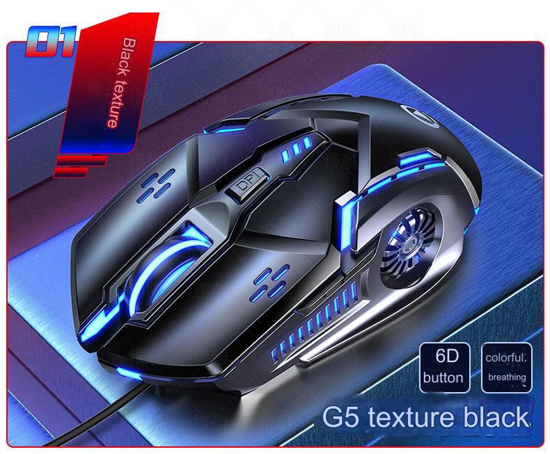 G5 Wired Gaming Mouse RGB lighting close-up