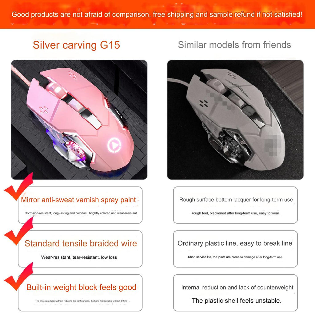G15 mouse with RGB lights in dark setting