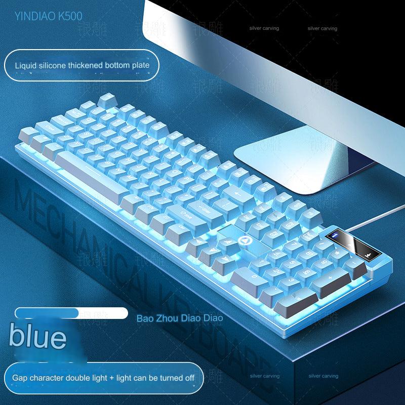 User setting up K500 gaming keyboard