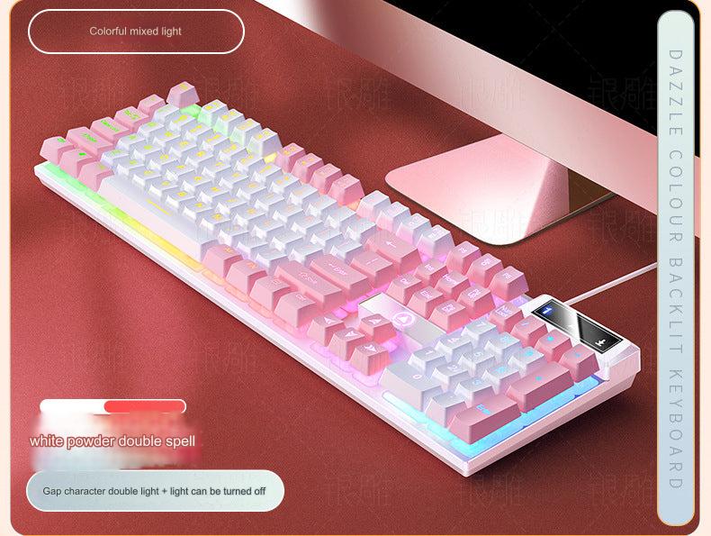 User setting up K500 gaming keyboard