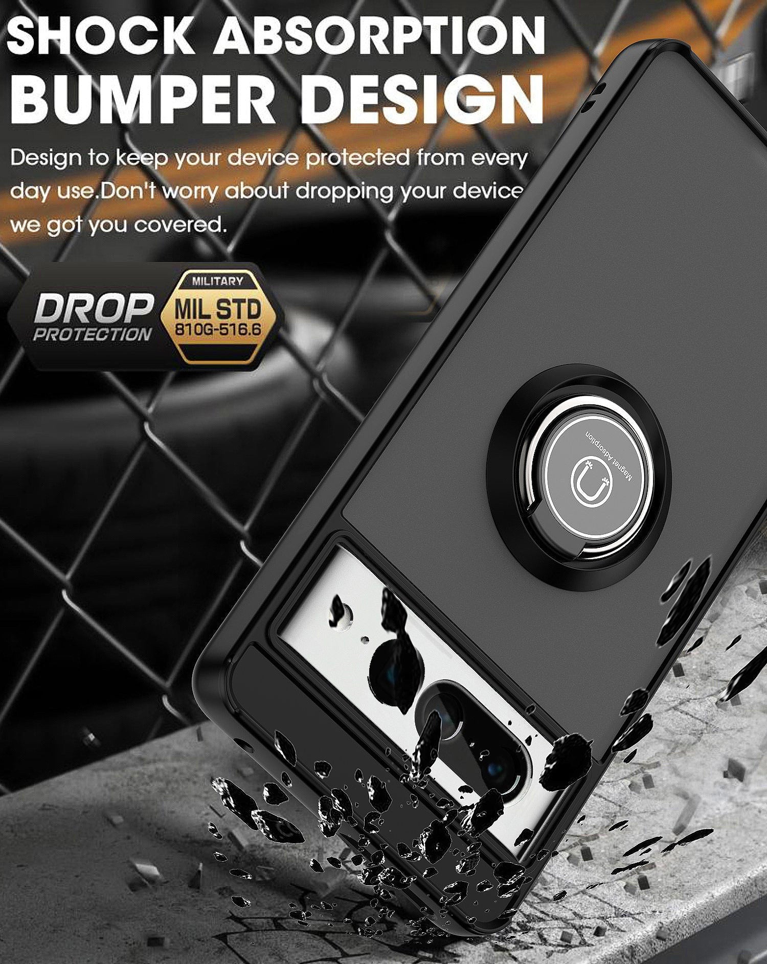 Magnetic Ring Stand Case for Google Pixel 8