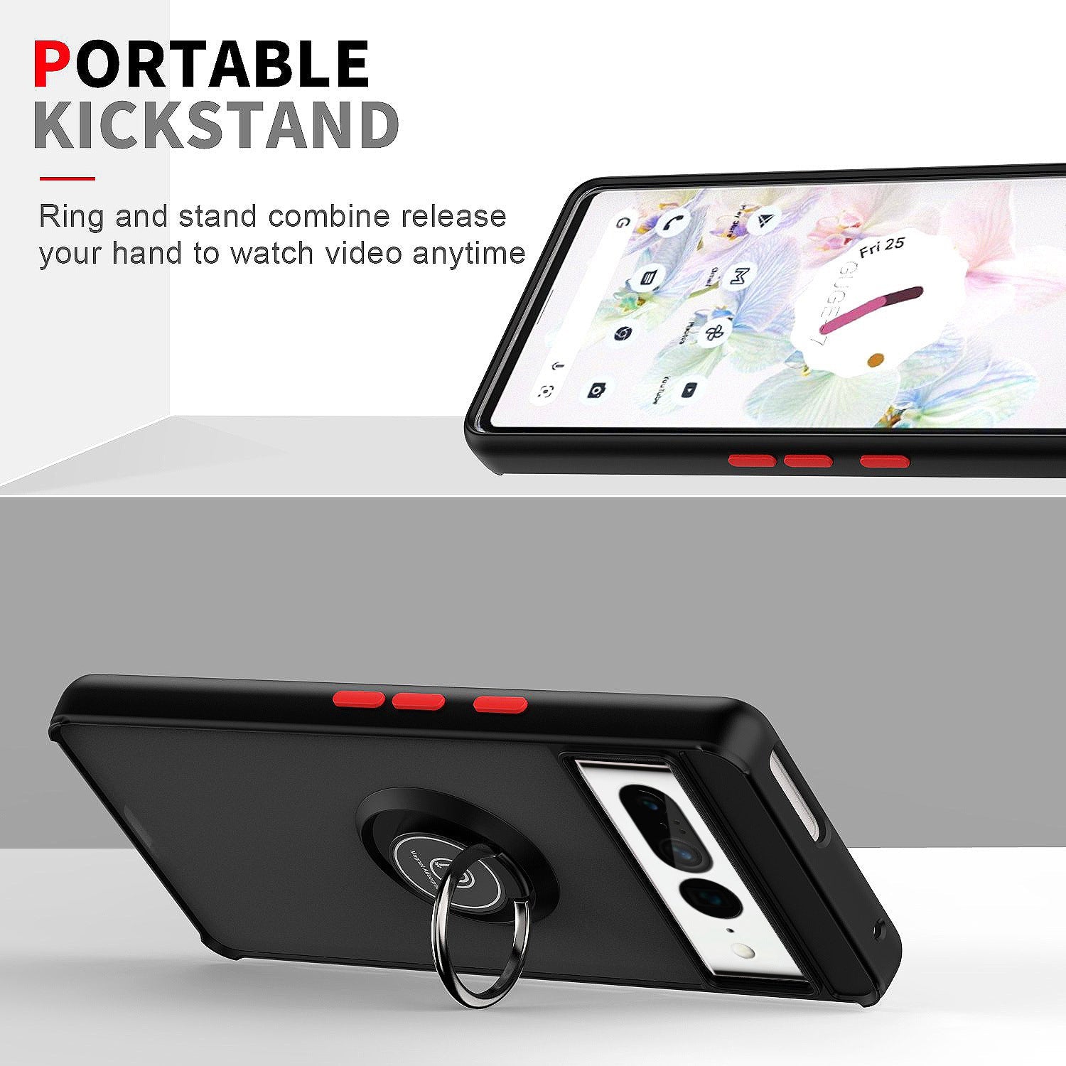 Close-up of case showing magnetic ring