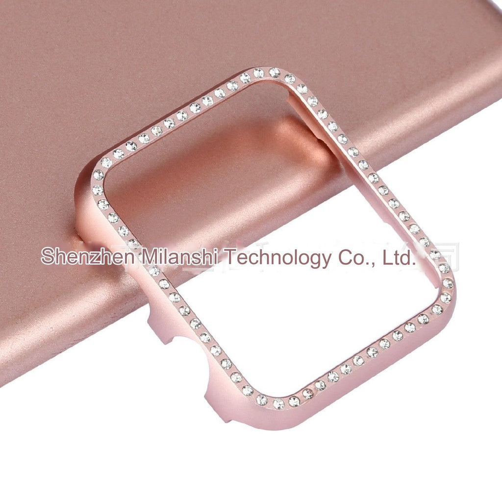 Diamond-studded case showcasing rose pink