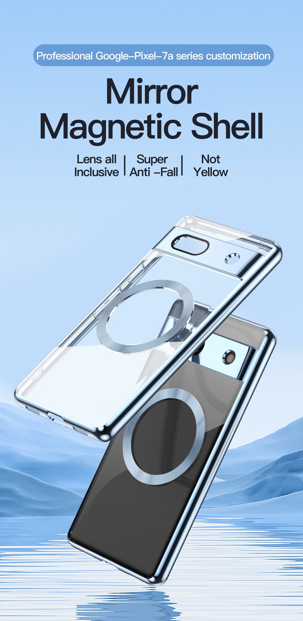 Google Pixel 7A Case in Silver Mist with sleek design
