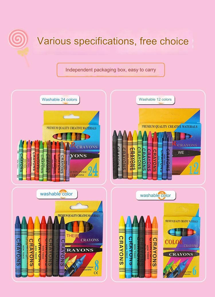 Vibrant colours of crayons displayed on a table