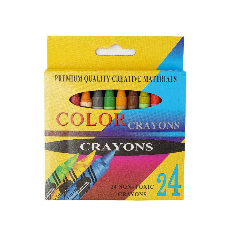 Creative scene with kids drawing with crayons
