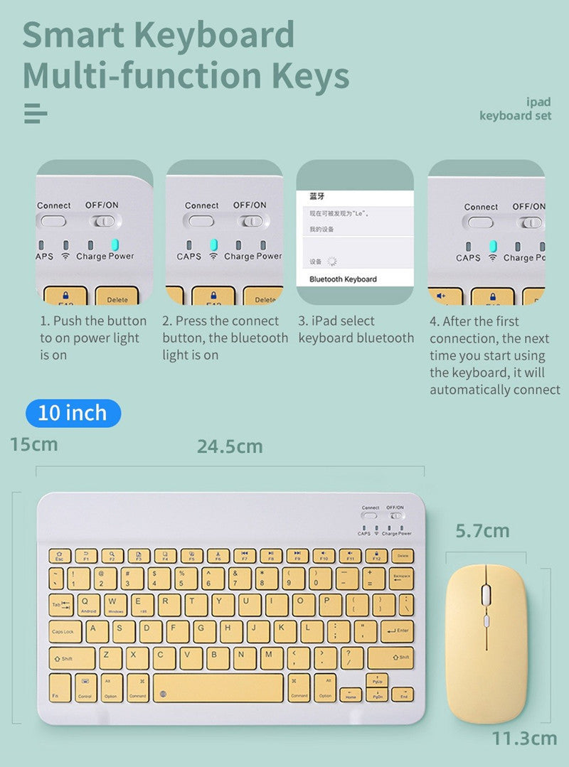 Wireless Bluetooth Keyboard and Mouse Combo