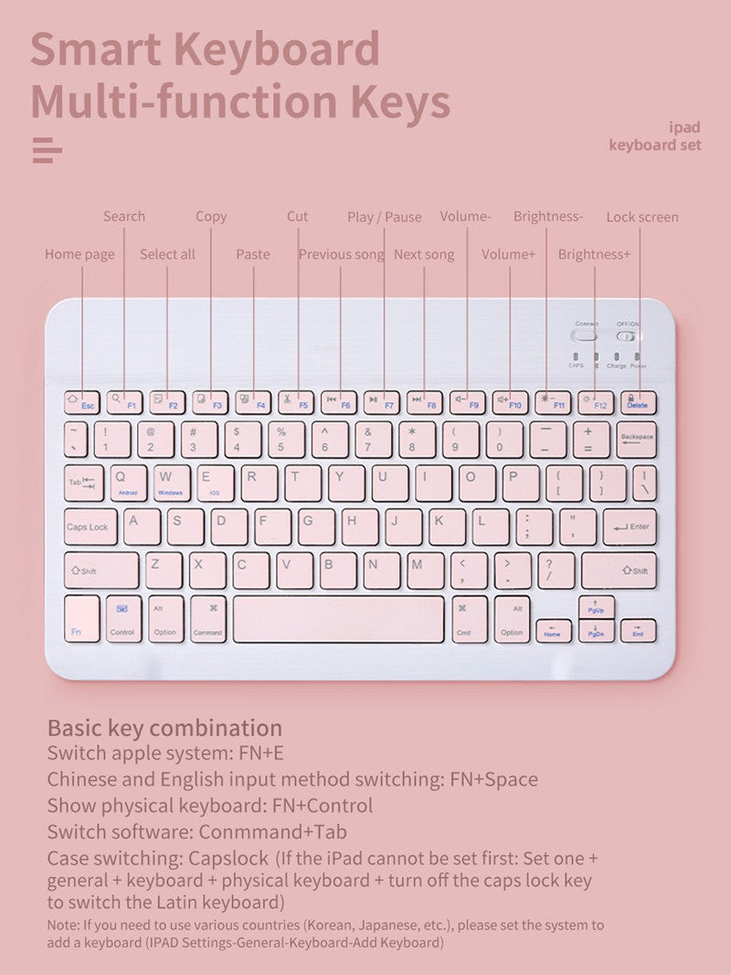Tablet keyboard in black and white