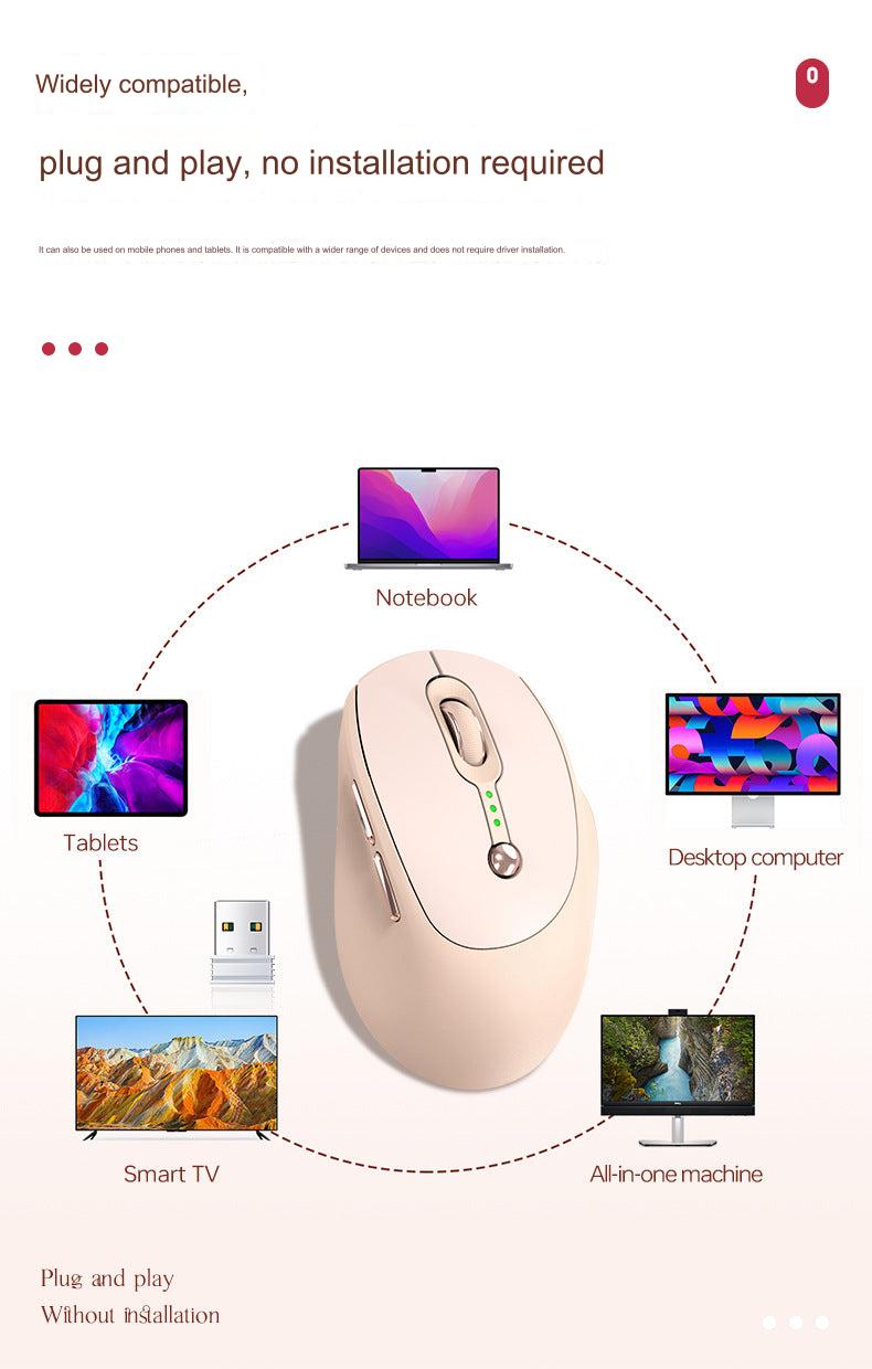 Wireless Bluetooth Mouse Q7 - Stylish Milk Tea Colour