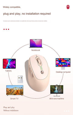 Wireless Bluetooth Mouse Q7 - Stylish Milk Tea Colour
