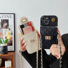 Back view of iPhone wallet case with strap - Image 3
