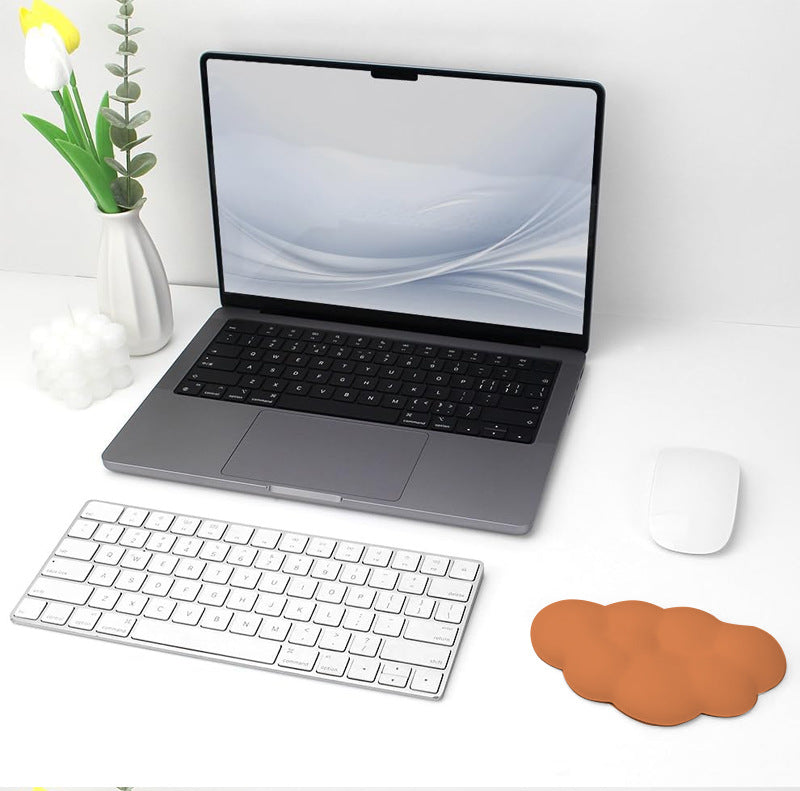 Cloud-Themed Ergonomic Keyboard Wrist Rest comfort demonstration