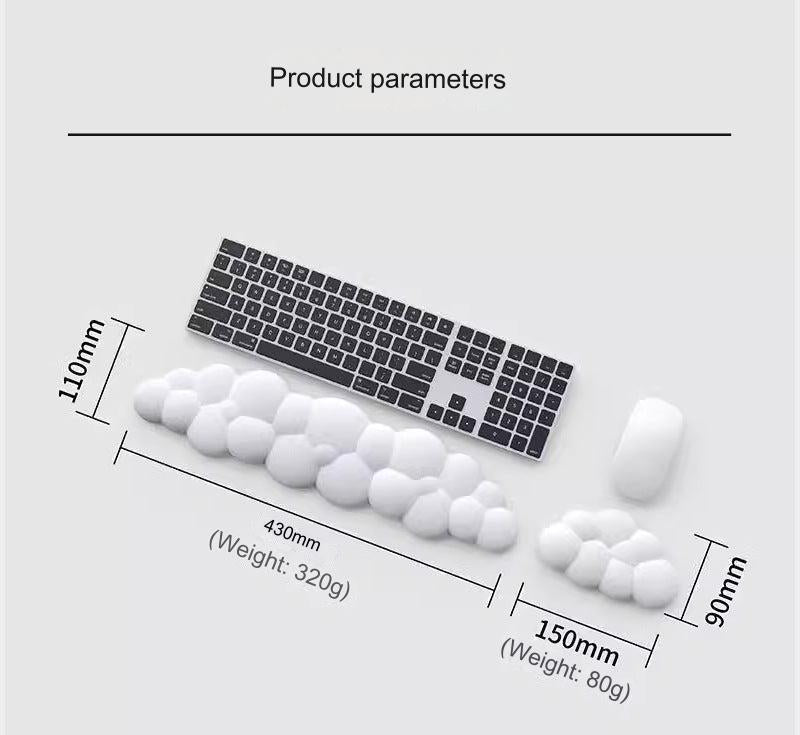 Cloud-Themed Ergonomic Keyboard Wrist Rest packaging view