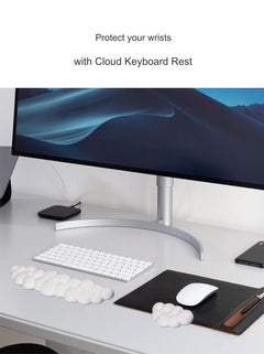 Cloud-Themed Ergonomic Keyboard Wrist Rest side view