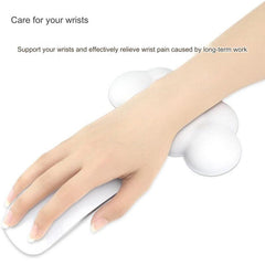 Cloud-Themed Ergonomic Keyboard Wrist Rest side view
