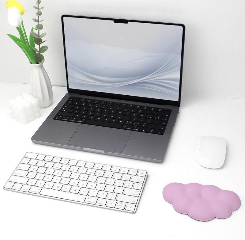Cloud-Themed Ergonomic Keyboard Wrist Rest lifestyle shot