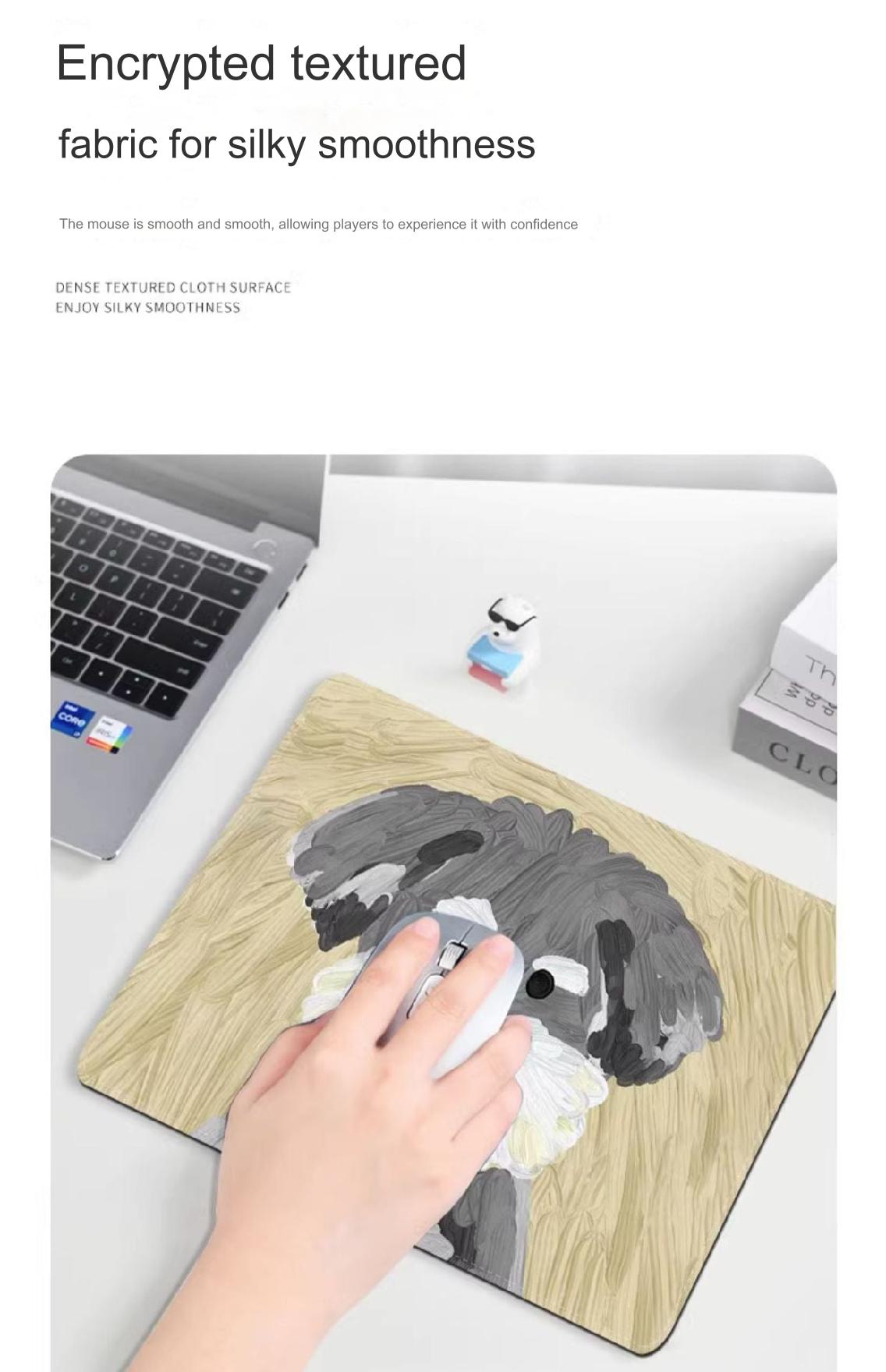 Smiling dog mouse pad design