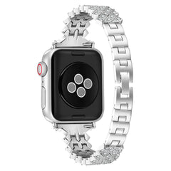 Chic style of diamond-studded watch band on wrist