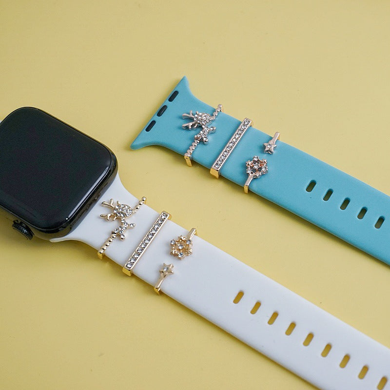 Reindeer Rose Gold watch band charm