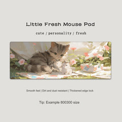 Gaming mouse pad with adorable cats