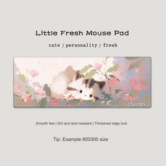 Large mouse pad with vibrant cats