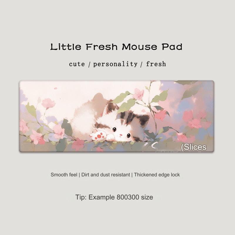 Large mouse pad with vibrant cats