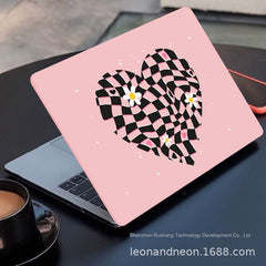 Durable plastic MacBook case with vibrant marble image 4