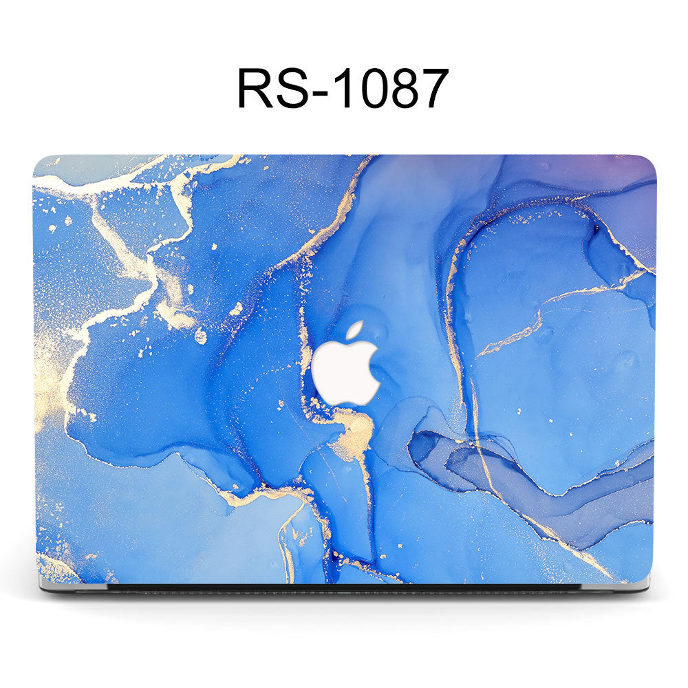 Marble hard shell case for MacBook featuring quick access image 8