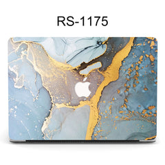 Durable plastic MacBook case with vibrant marble image 4