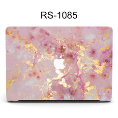 Durable plastic MacBook case with vibrant marble image 4