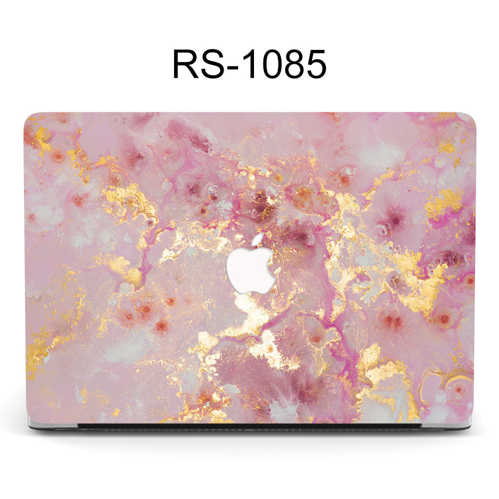 Durable plastic MacBook case with vibrant marble image 4
