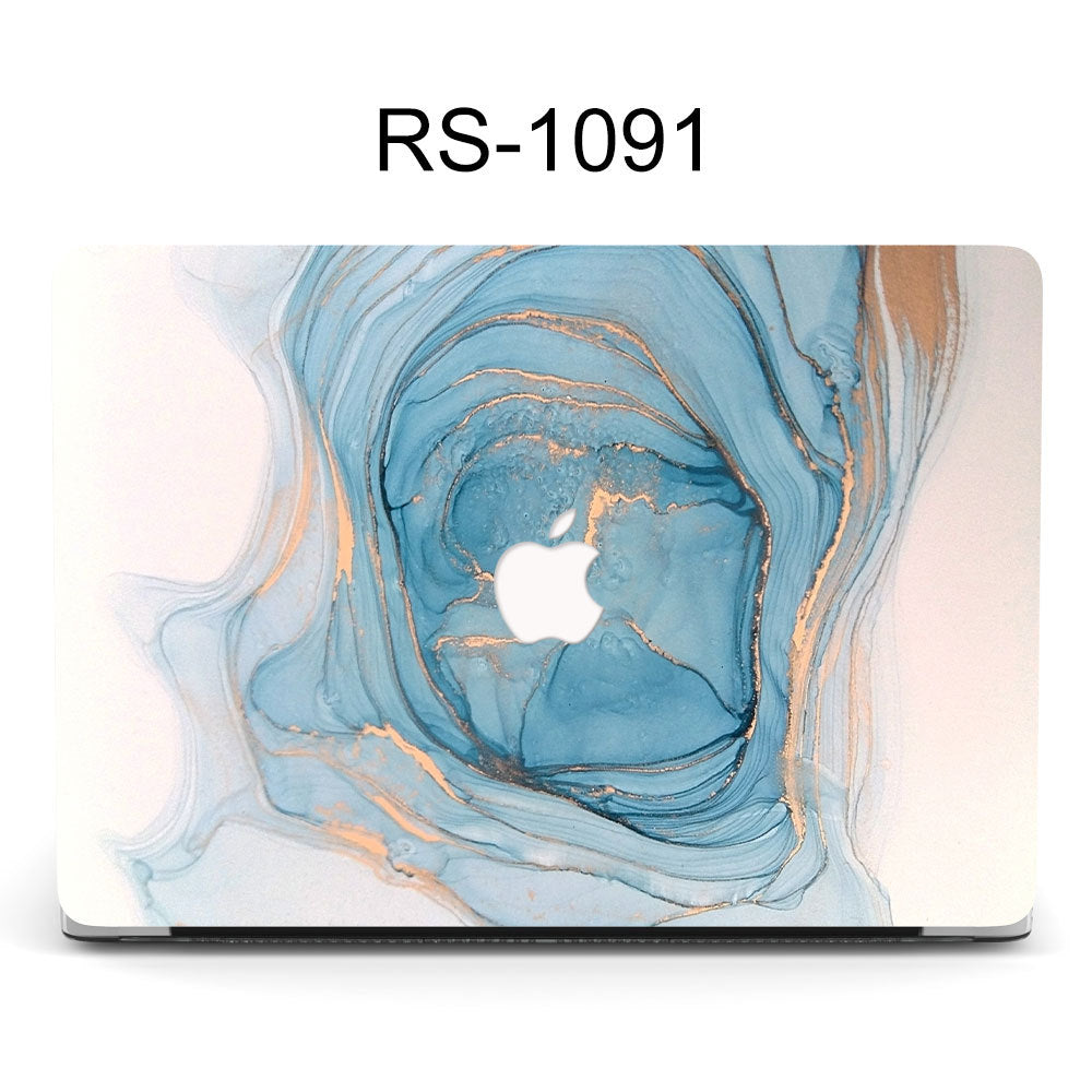 Marble hard shell case for MacBook featuring quick access image 8