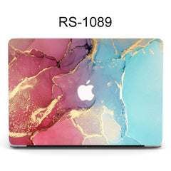 Durable plastic MacBook case with vibrant marble image 4