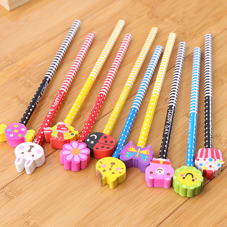 Creative Cartoon Eraser Head Pencil Set Image 10