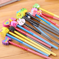 Creative Cartoon Eraser Head Pencil Set Image 2