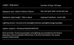 gaming keyboard backlit RGB lights