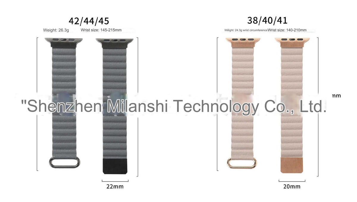 Comfortable green leather watch band for smartwatches