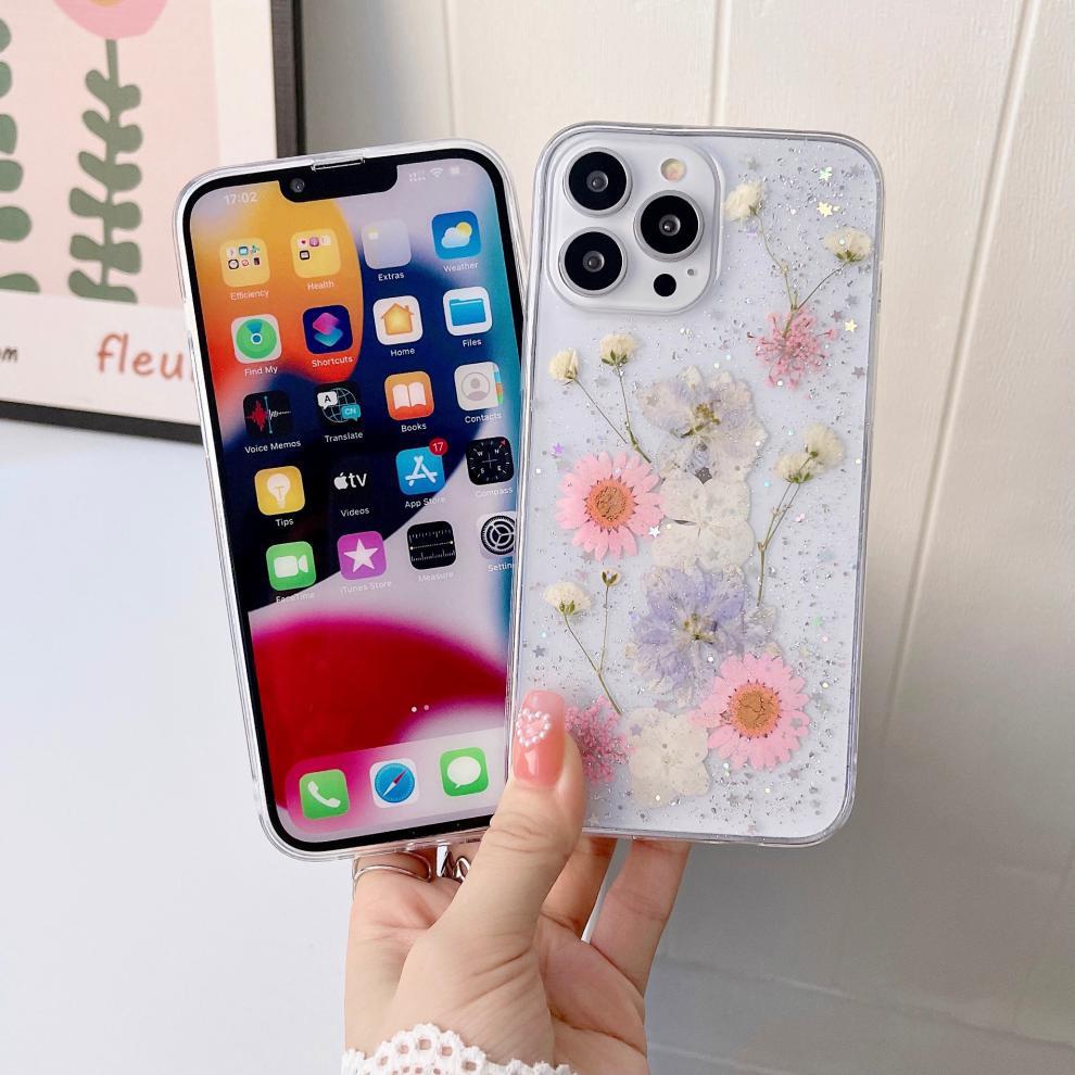 Floral Gold Foil iPhone Case side view