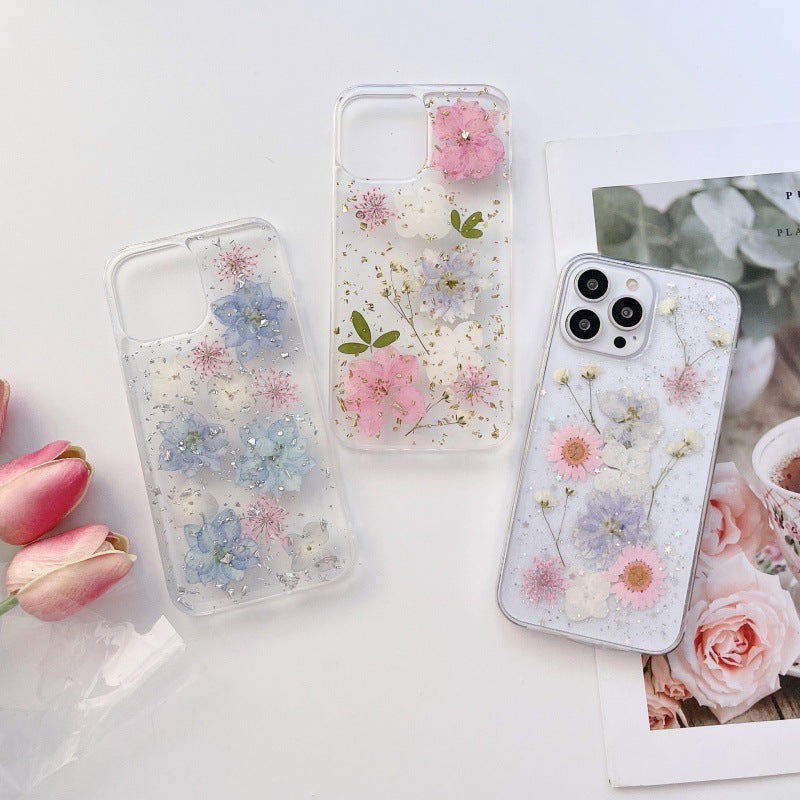 Close-up of Floral Gold Foil iPhone Case