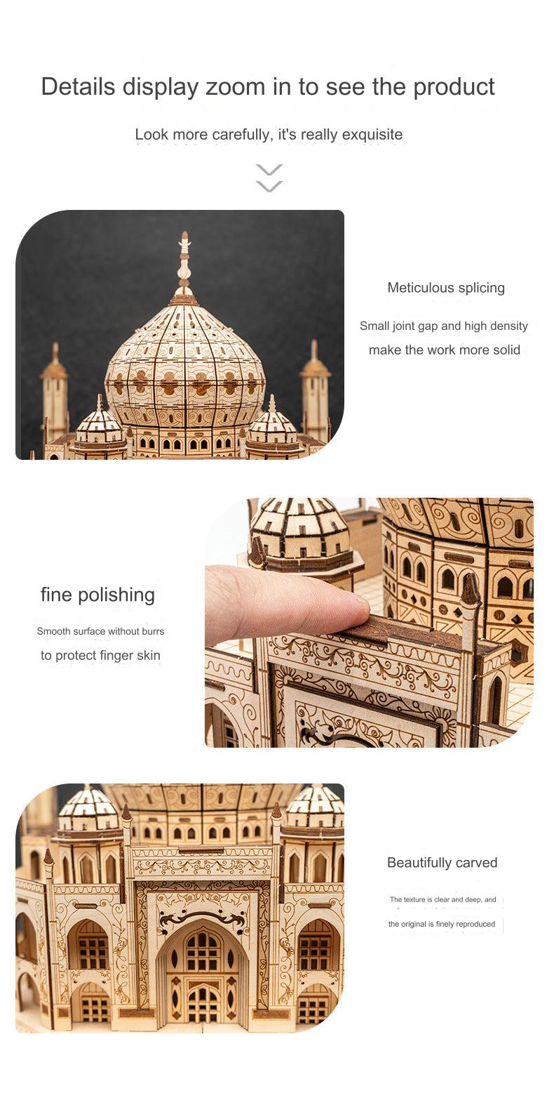 Taj Mahal Wooden Model Kit assembly - Image 2
