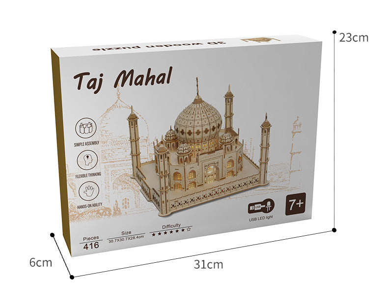 Taj Mahal Wooden Model completed assembly - Image 6