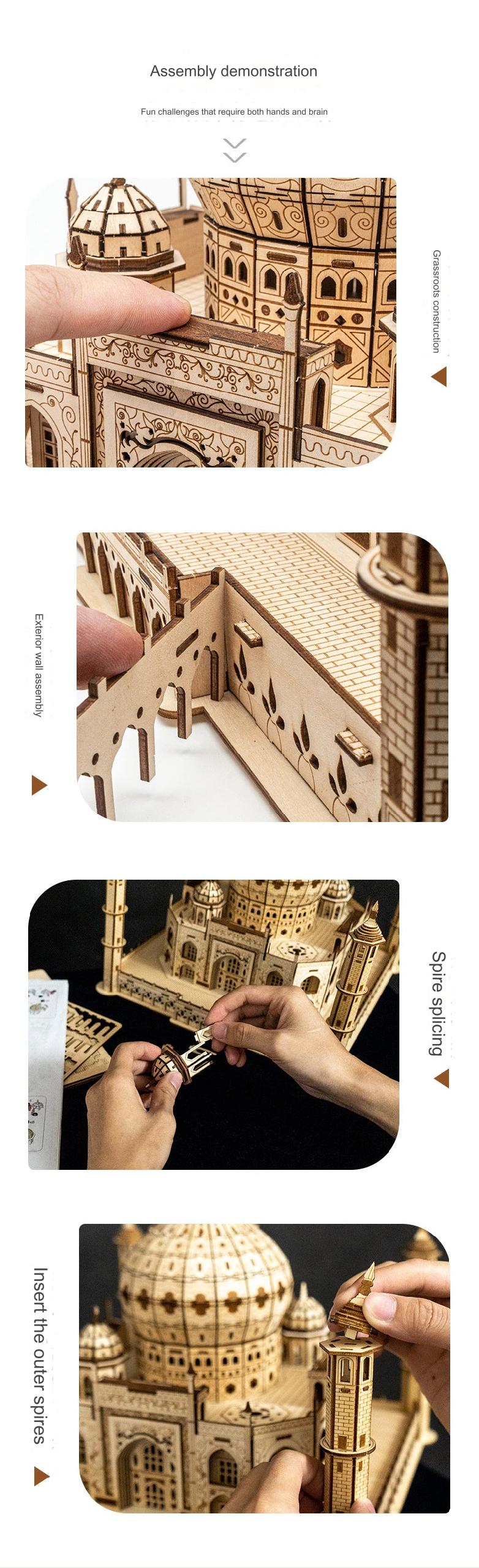 Close-up of LED lighting in Taj Mahal Model - Image 7